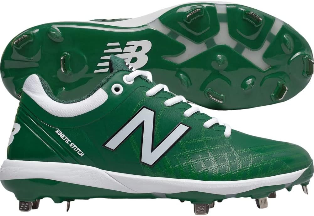 image:imageNew Balance Mens 4040 V5 Metal Baseball ShoeGreenWhite