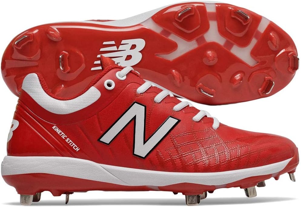image:imageNew Balance Mens 4040 V5 Metal Baseball ShoeRedWhite