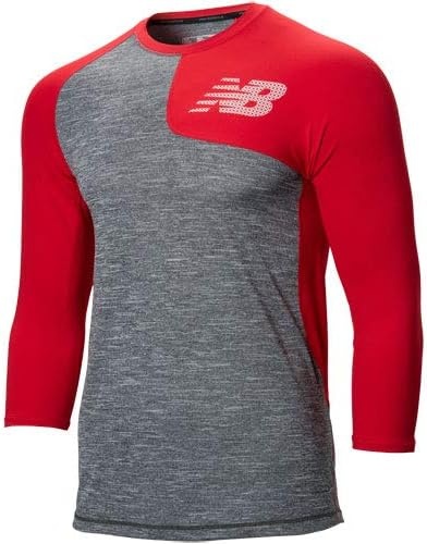 image:imageNew Balance Mens Baseball Assymetric Left 34 SleeveTeam Red Inline