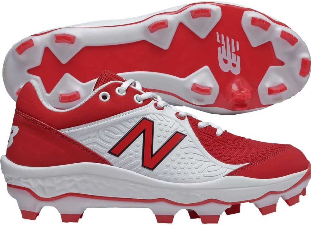 image:imageNew Balance Mens Fresh Foam 3000 V5 Metal Baseball ShoeRedWhite
