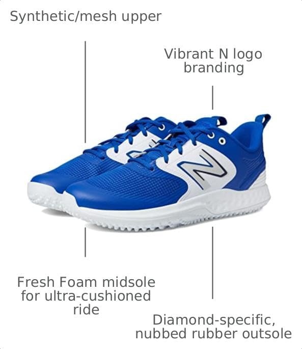 image:imageNew Balance Mens Fresh Foam 3000 V6 TurfTrainer ShoesRoyal BlueWhite