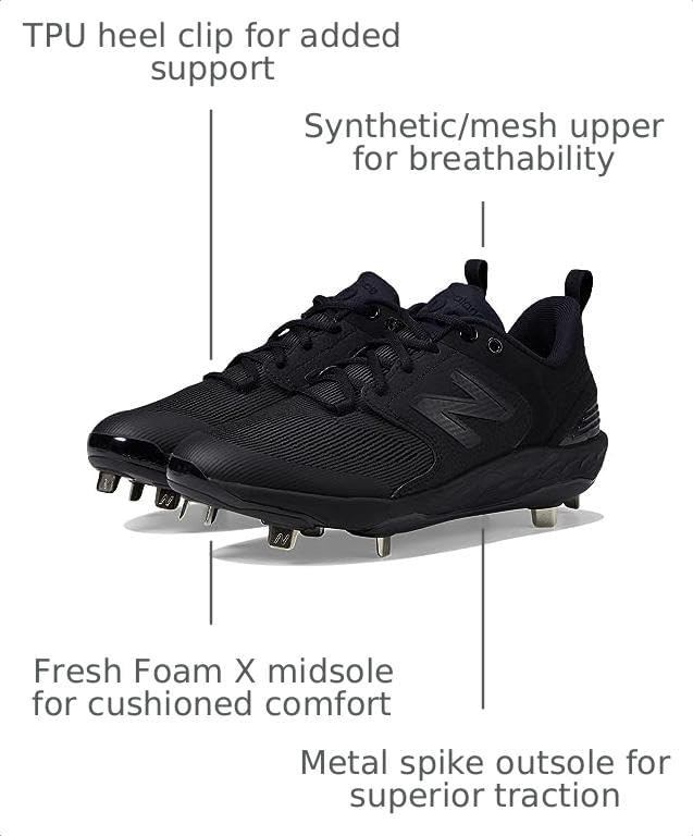 image:imageNew Balance Mens Fresh Foam X 3000 V6 Metal Baseball ShoesBlackBlack