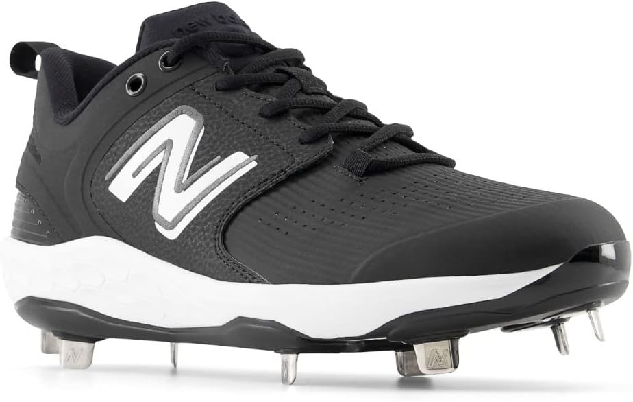 image:imageNew Balance Mens Fresh Foam X 3000 V6 Metal Baseball ShoesBlackWhite Synthetic