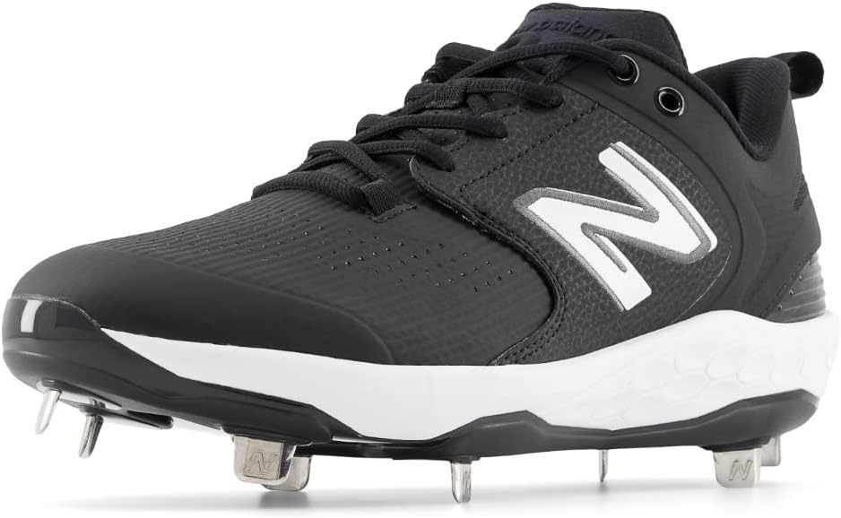 image:imageNew Balance Mens Fresh Foam X 3000 V6 Metal Baseball ShoesBlackWhite Synthetic