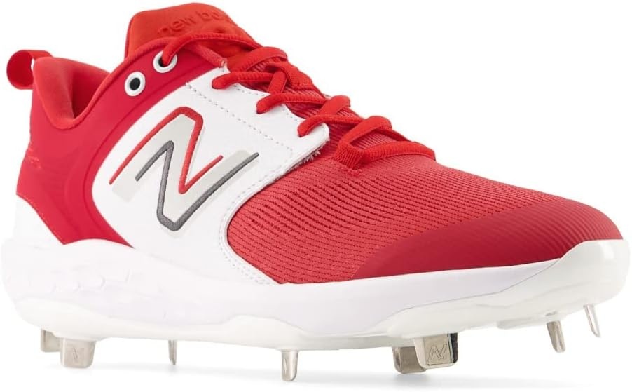 image:imageNew Balance Mens Fresh Foam X 3000 V6 Metal Baseball ShoesRedWhite