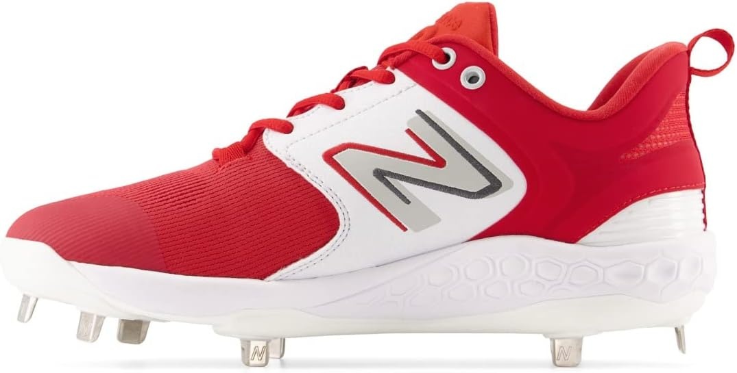 image:imageNew Balance Mens Fresh Foam X 3000 V6 Metal Baseball ShoesRedWhite