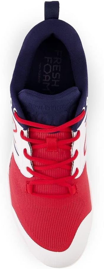 image:imageNew Balance Mens Fresh Foam X 3000 V6 Metal Baseball ShoesWhiteNavy BlueRed