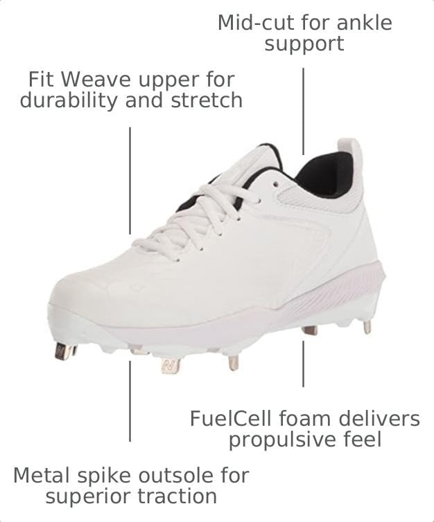 image:imageNew Balance Mens FuelCell 4040 V6 Metal Baseball ShoesWhiteWhite