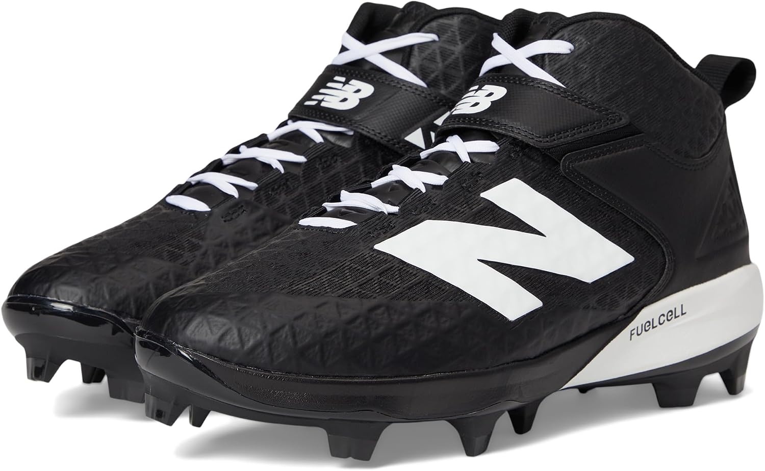 image:imageNew Balance Mens FuelCell 4040 V8 MidMolded Baseball CleatsBlackWhite