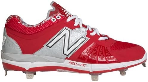image:imageNew Balance Mens L3000V2 Metal Low Baseball CleatsRedSilver