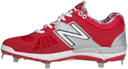image:imageNew Balance Mens L3000V2 Metal Low Baseball CleatsRedSilver