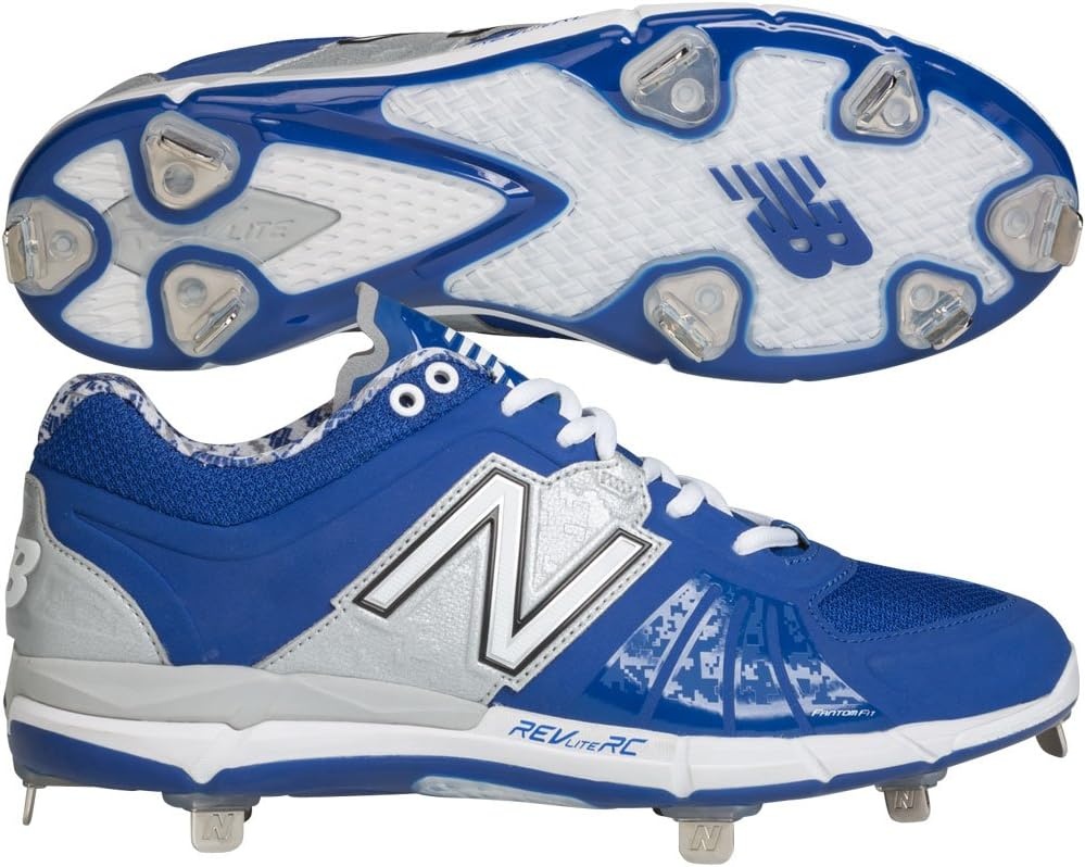 image:imageNew Balance Mens L3000V2 Metal Low Baseball CleatsRoyalSilver