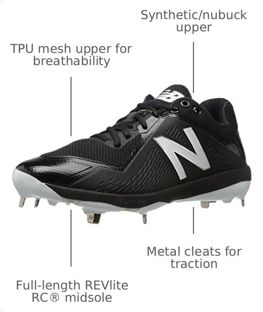 image:imageNew Balance Mens L4040v4 Metal Baseball ShoeBlackBlack