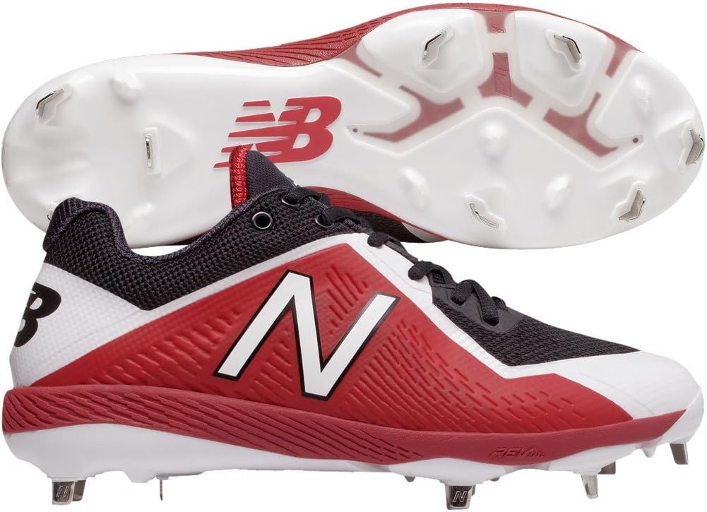 image:imageNew Balance Mens L4040v4 Metal Baseball ShoeBlackRedWhite