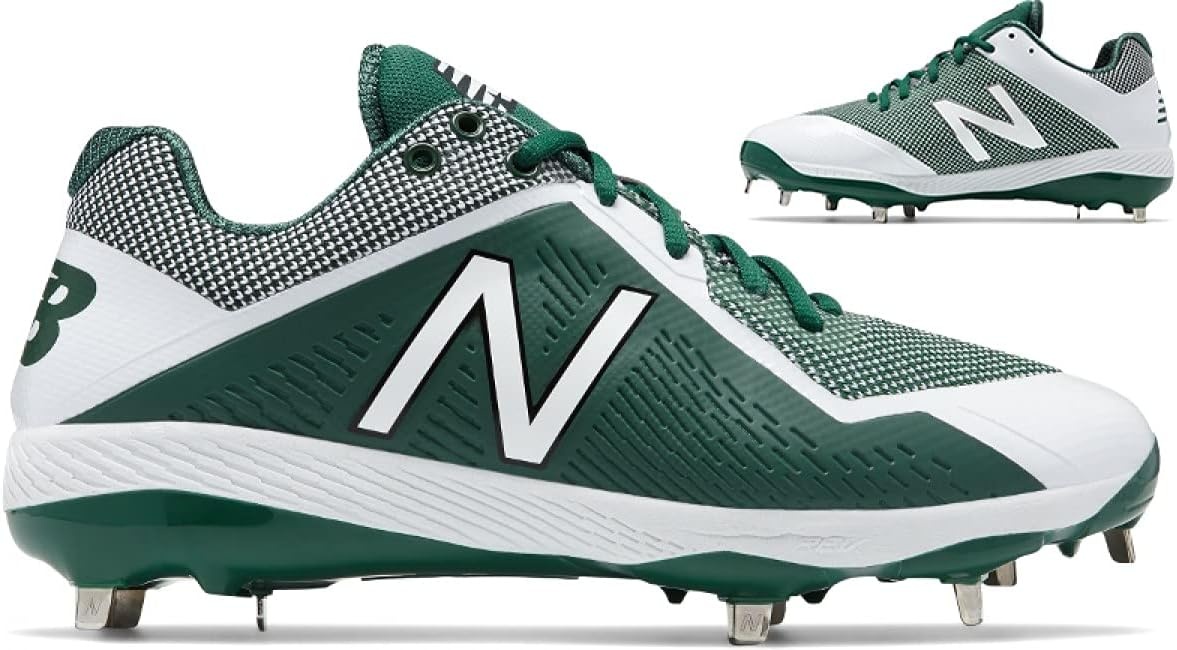 image:imageNew Balance Mens L4040v4 Metal Baseball ShoeGreenWhite