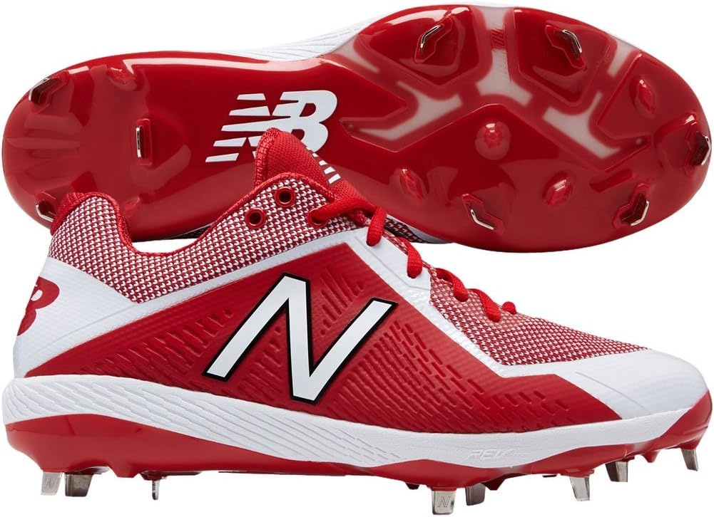 image:imageNew Balance Mens L4040v4 Metal Baseball ShoeRedWhite