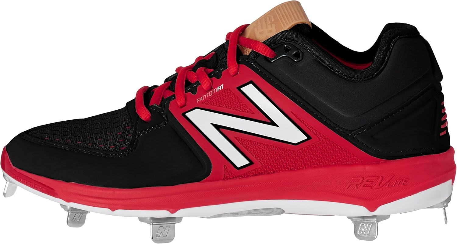 image:imageNew Balance Mens M3000v3 Metal Baseball ShoeBlackRed