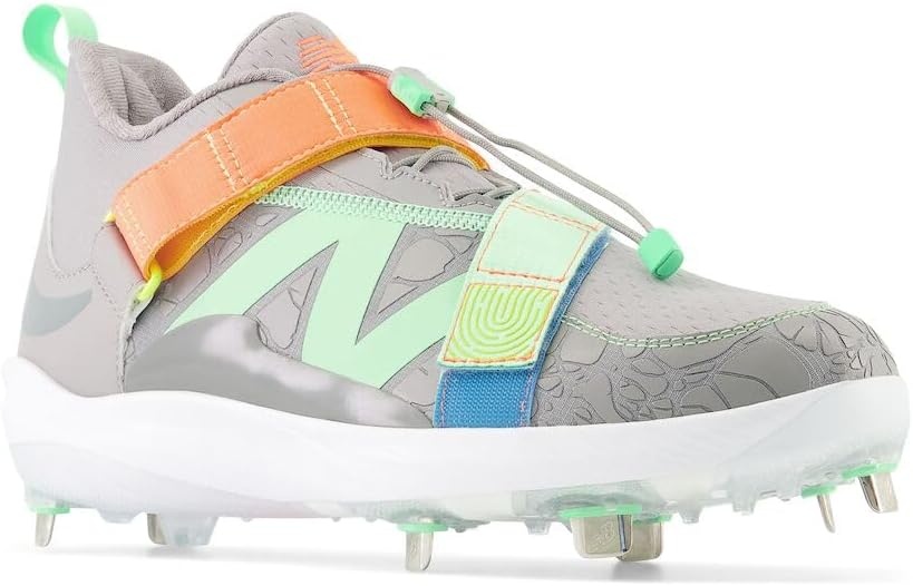 image:imageNew Balance Unisex Adult FuelCell Lindor V2 Metal Baseball ShoesTeam Away GreyNeon DragonflyElectric Jade