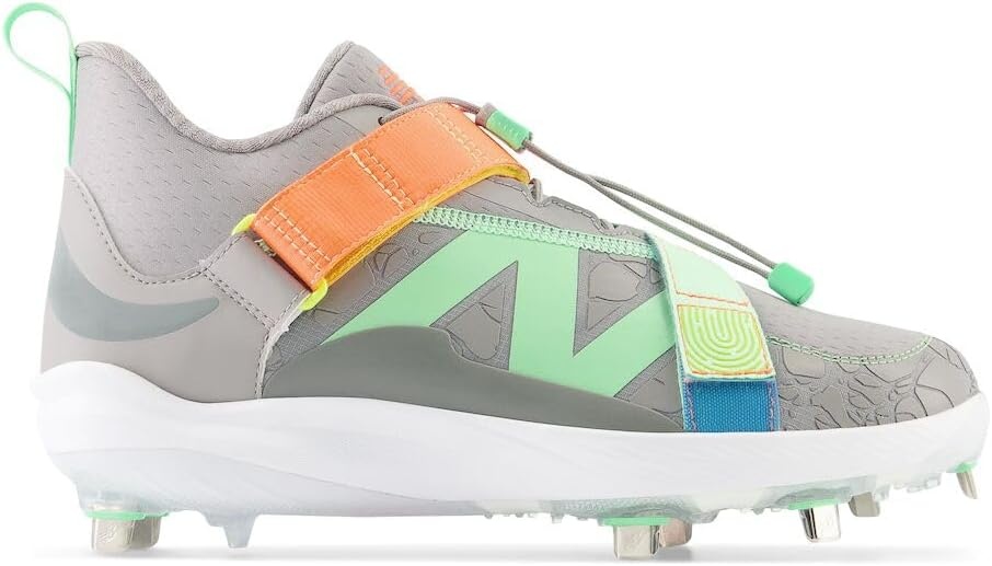image:imageNew Balance Unisex Adult FuelCell Lindor V2 Metal Baseball ShoesTeam Away GreyNeon DragonflyElectric Jade
