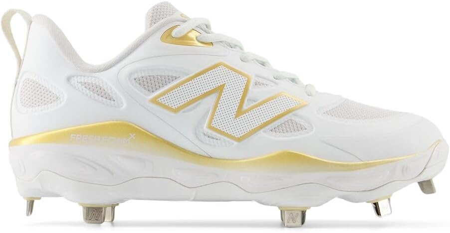 image:imageNew Balance Womens Fresh Foam X Velo V4 Metal Softball ShoesWhiteGold