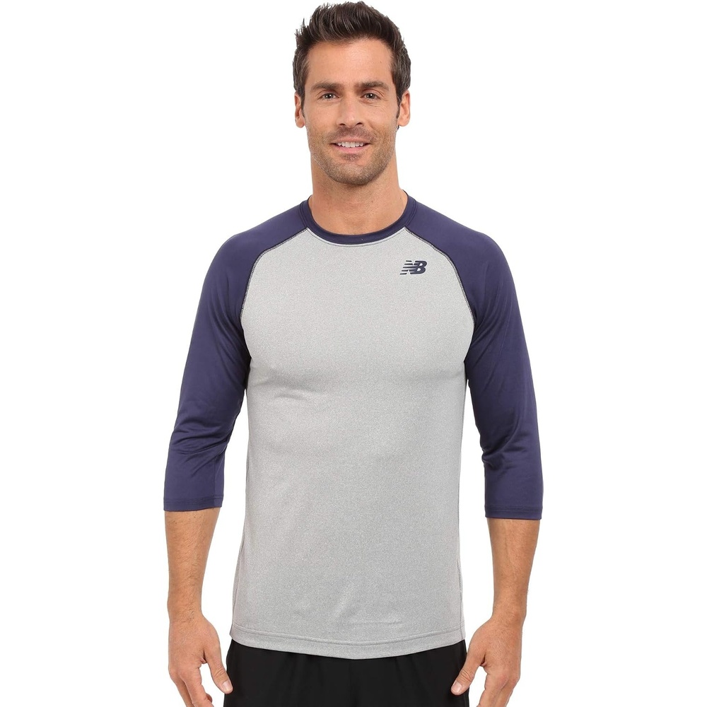 image:imageNew Balance Mens 34 Baseball Raglan TopTeam Navy