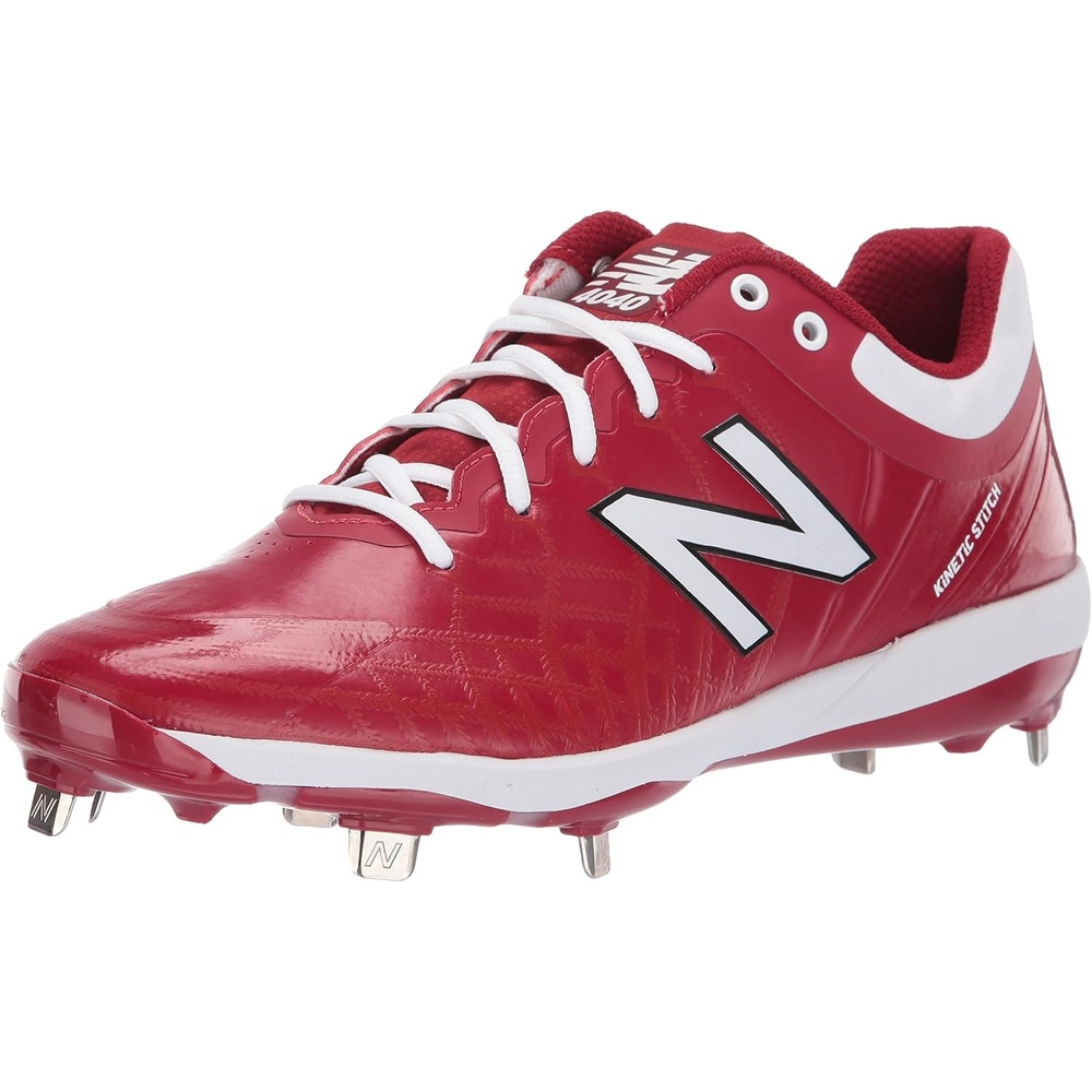 image:imageNew Balance Mens 4040 V5 Metal Baseball ShoeMaroonWhite