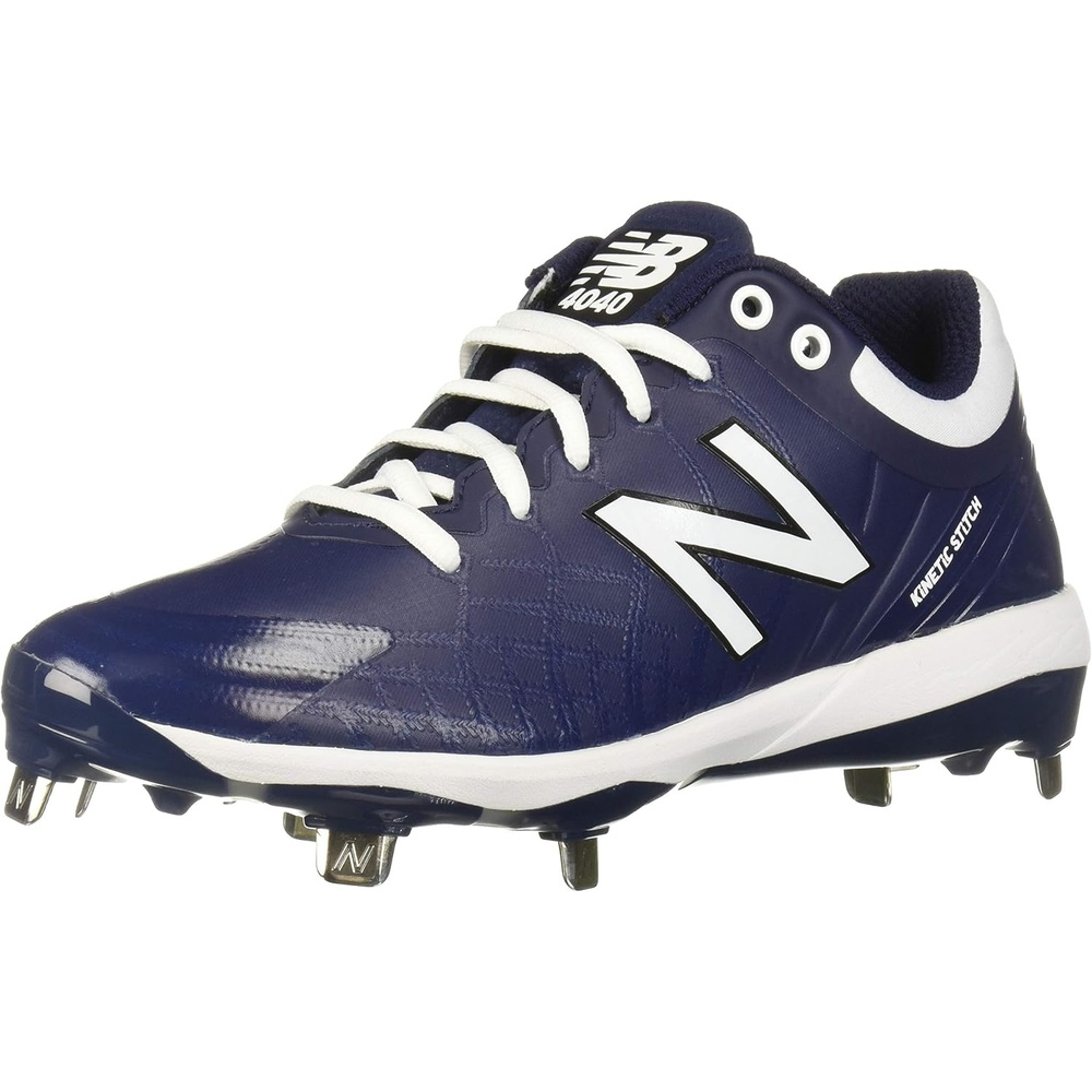 image:imageNew Balance Mens 4040 V5 Metal Baseball ShoeNavyWhite