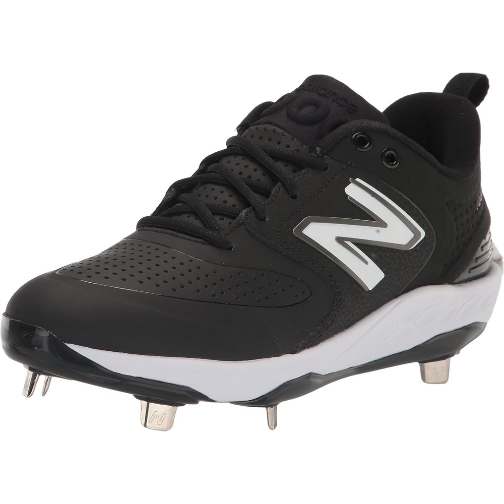 image:imageNew Balance Mens Fresh Foam X 3000 V6 Metal Baseball ShoesBlackWhite Synthetic