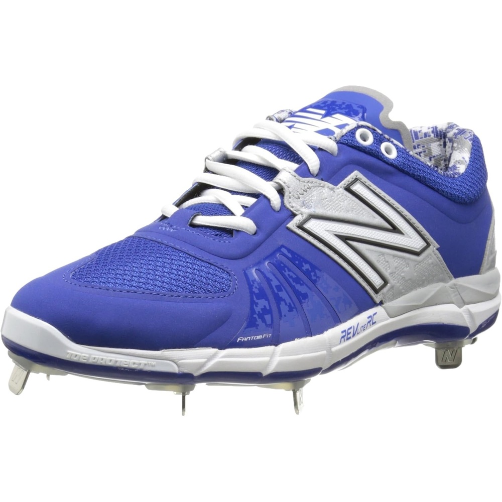 image:imageNew Balance Mens L3000V2 Metal Low Baseball CleatsRoyalSilver