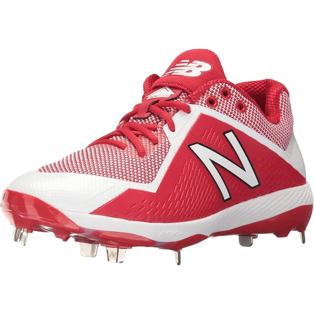 image:imageNew Balance Mens L4040v4 Metal Baseball ShoeRedWhite