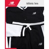 New Balance Girls 2 Piece Fleece Baseball Jacket & Jogger Sweatpants 7-12(Black)