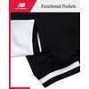 New Balance Girls 2 Piece Fleece Baseball Jacket & Jogger Sweatpants 7-12(Black)