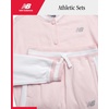 New Balance Girls 2 Piece Fleece Baseball Jacket & Jogger Sweatpants 7-12(Rose Sugar)