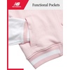 New Balance Girls 2 Piece Fleece Baseball Jacket & Jogger Sweatpants 7-12(Rose Sugar)
