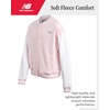 New Balance Girls 2 Piece Fleece Baseball Jacket & Jogger Sweatpants 7-12(Rose Sugar)