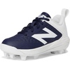 New Balance Kid’s 4040 V8 Rubber-Molded Baseball Shoe(Team Navy/White)