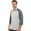 New Balance Mens 3/4 Baseball Raglan Top(Team Dark Green)