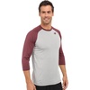 New Balance Mens 3/4 Baseball Raglan Top(Team Maroon)