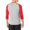 New Balance Mens 3/4 Baseball Raglan Top(Team Red Inline)