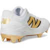 New Balance Men’s Fresh Foam 3000 V7 Molded Baseball Shoe(White/Metallic Gold)