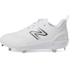 New Balance Men’s Fresh Foam X 3000 V6 Metal Baseball Shoes(White/Castlerock)