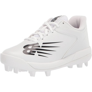 New Balance Kid’s 4040 V6 Molded Baseball Shoe(White/Black)