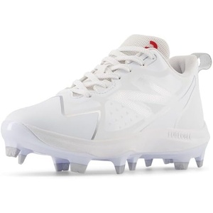 New Balance Kids’ FuelCell Romero Duo V2 TPU Molded Baseball Shoes(White/Silver Metallic)