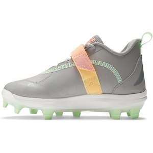 New Balance Kids’ Lindor V2 Baseball Shoes(Team Away Grey/Neon Dragonfly/Electric Jade)