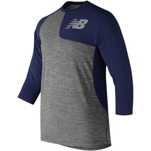 New Balance Men’s Baseball Assymetric Left 3/4 Sleeve(Team Navy)