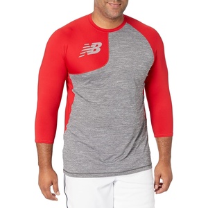 New Balance Men’s Baseball Assymetric Right 3/4 Sleeve(Team Red Inline)