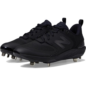 New Balance Men’s Fresh Foam X 3000 V6 Metal Baseball Shoes(Black/Black)