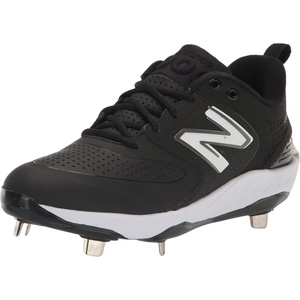 New Balance Men’s Fresh Foam X 3000 V6 Metal Baseball Shoes(Black/White Synthetic)