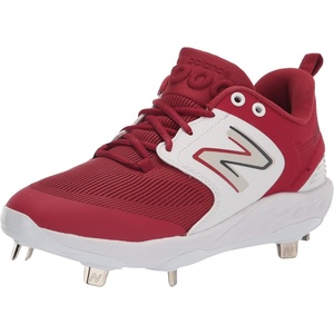 New Balance Men’s Fresh Foam X 3000 V6 Metal Baseball Shoes(Cardinal/White)