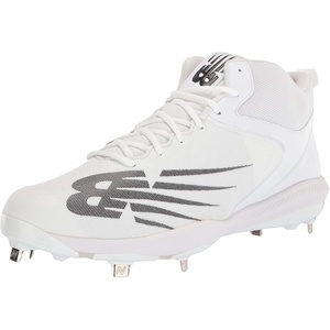 New Balance Men’s FuelCell 4040 V6 Mid-Metal Baseball Shoes(White/Black)